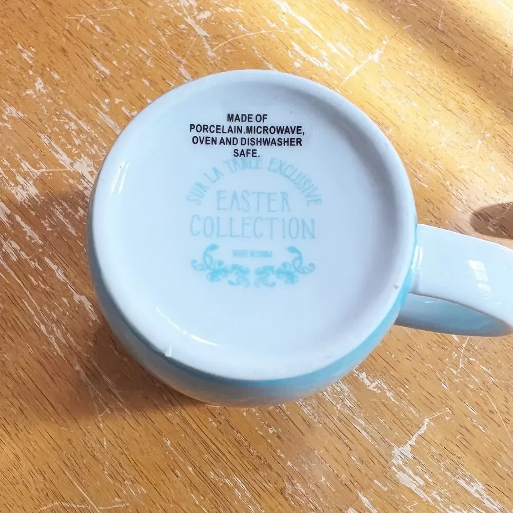 Sur La Table Exclusive Easter Collection Teal Blue Mug Coffee Cup Bunny
